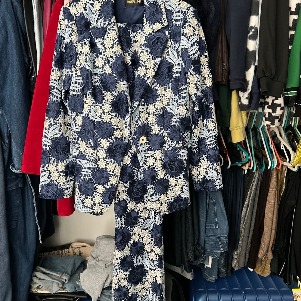 Fashion Nova Kaelie Lace Blazer and Pants - Picture 2 of 3